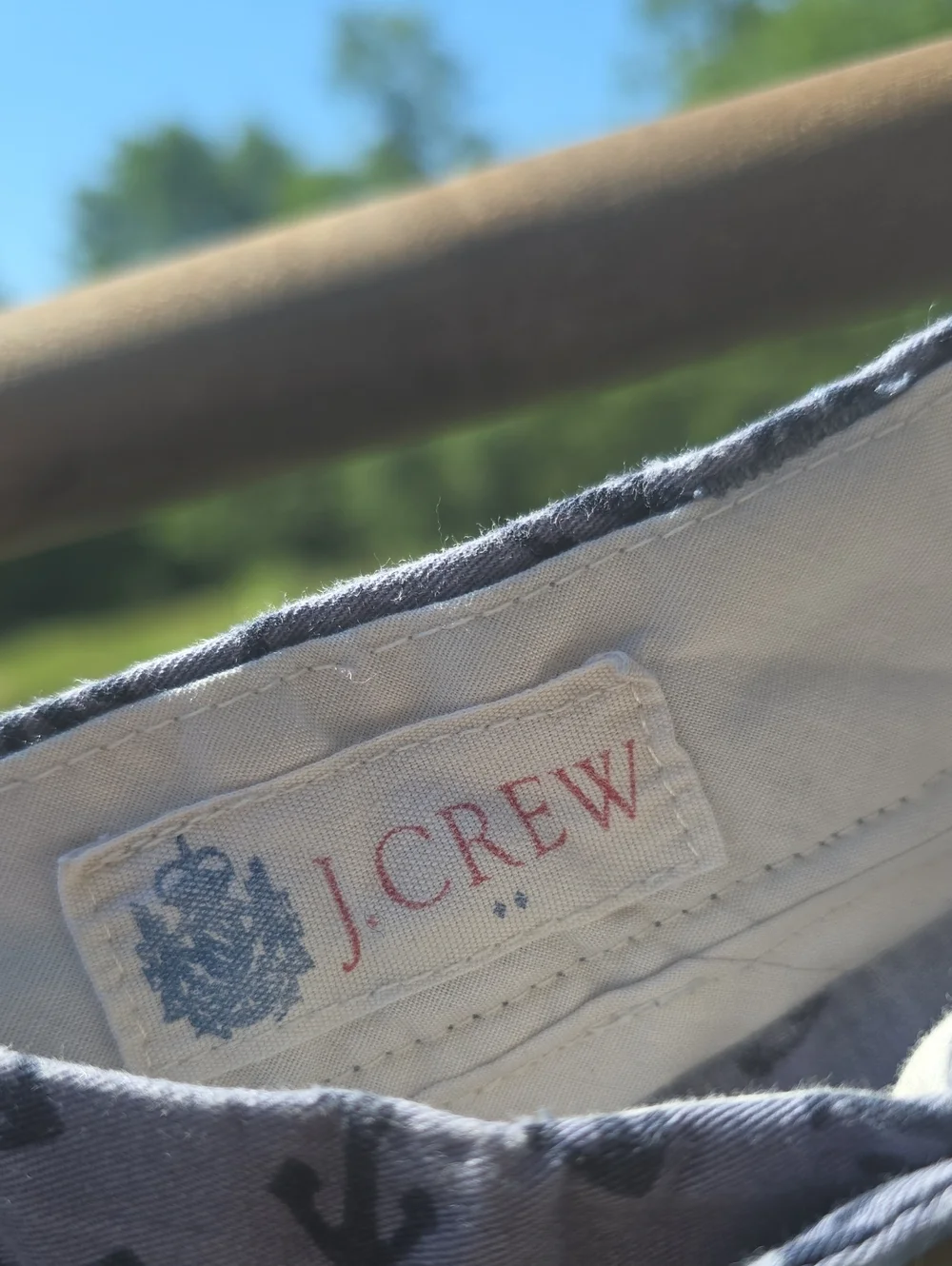 Vintage J. Crew Navy Anchor-Print Flat Front Men’s Shorts 32